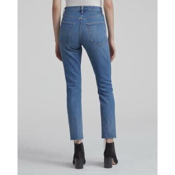 Rag & Bone Womens Size 26 High Rise Distressed Ankle Skinny Blue Jeans In Pamela - Picture 2 of 10